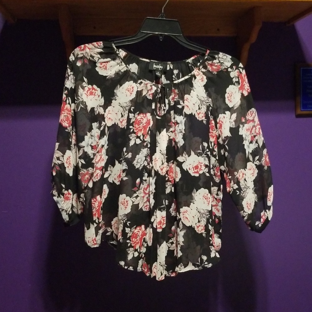 Black Floral Blouse